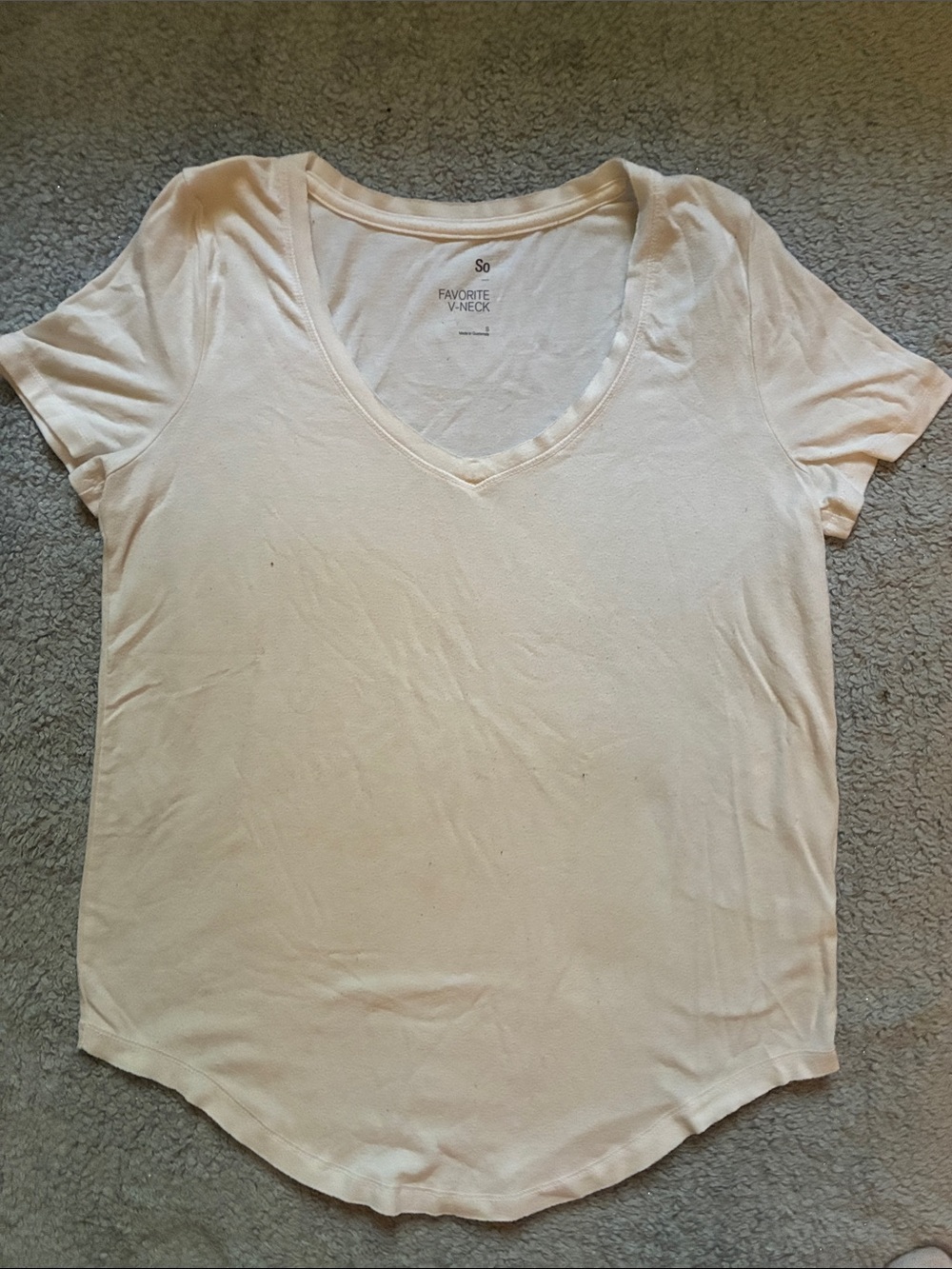 SO Women's white V-Neck Short Sleeve Tee